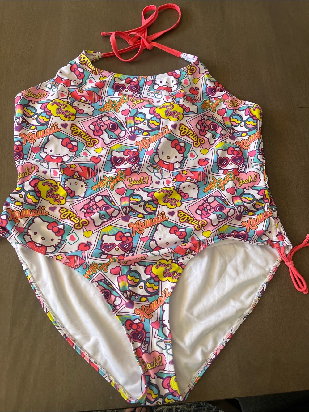 NWOT Hello Kitty Multi-Color Halter One-Piece Swimsuit